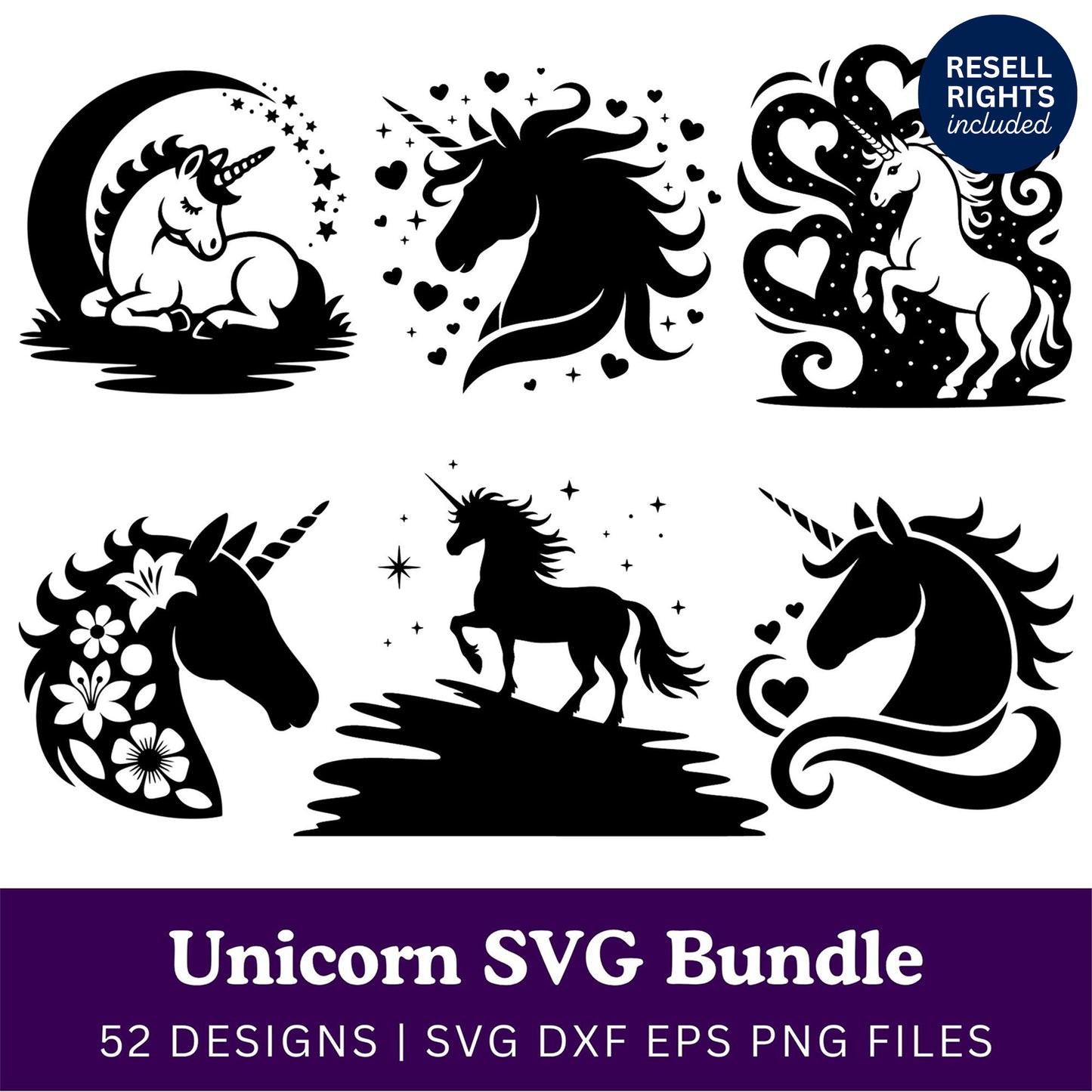 Unicorn SVG Bundle | Resell Rights Included