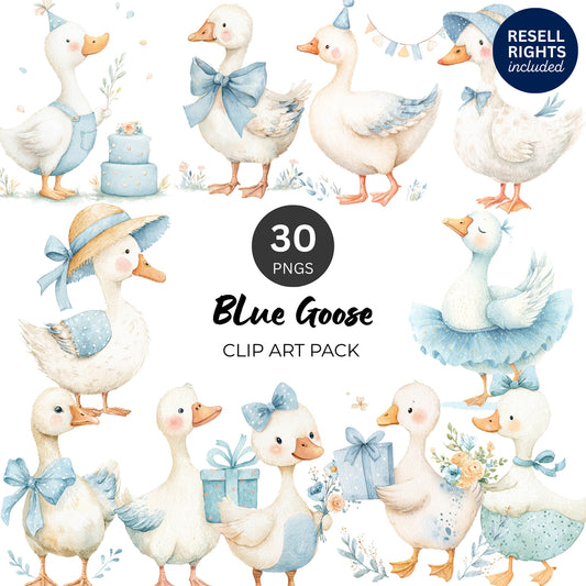 Blue Goose Clipart Pack | Resell Rights Included