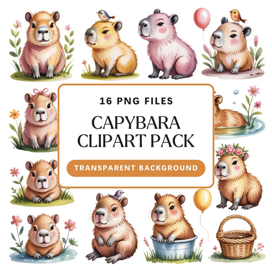 Capybara Clipart Pack