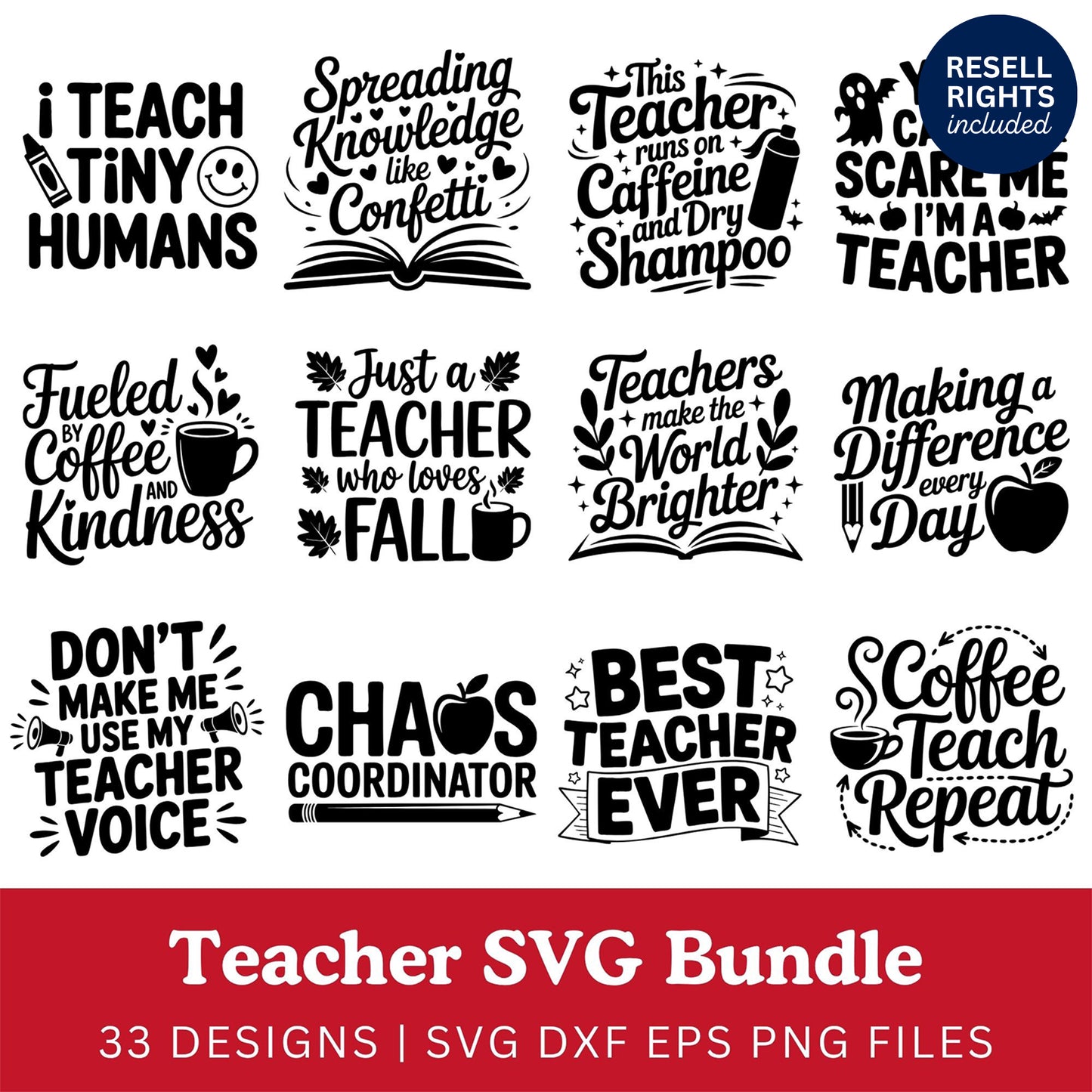 Teacher SVG Bundle | Resell Rights Included