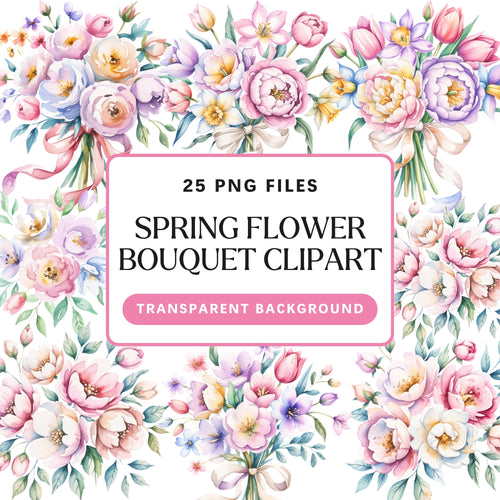 Spring Flower Bouquet Clipart Pack