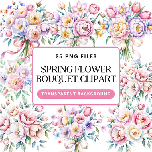 Spring Flower Bouquet Clipart Pack