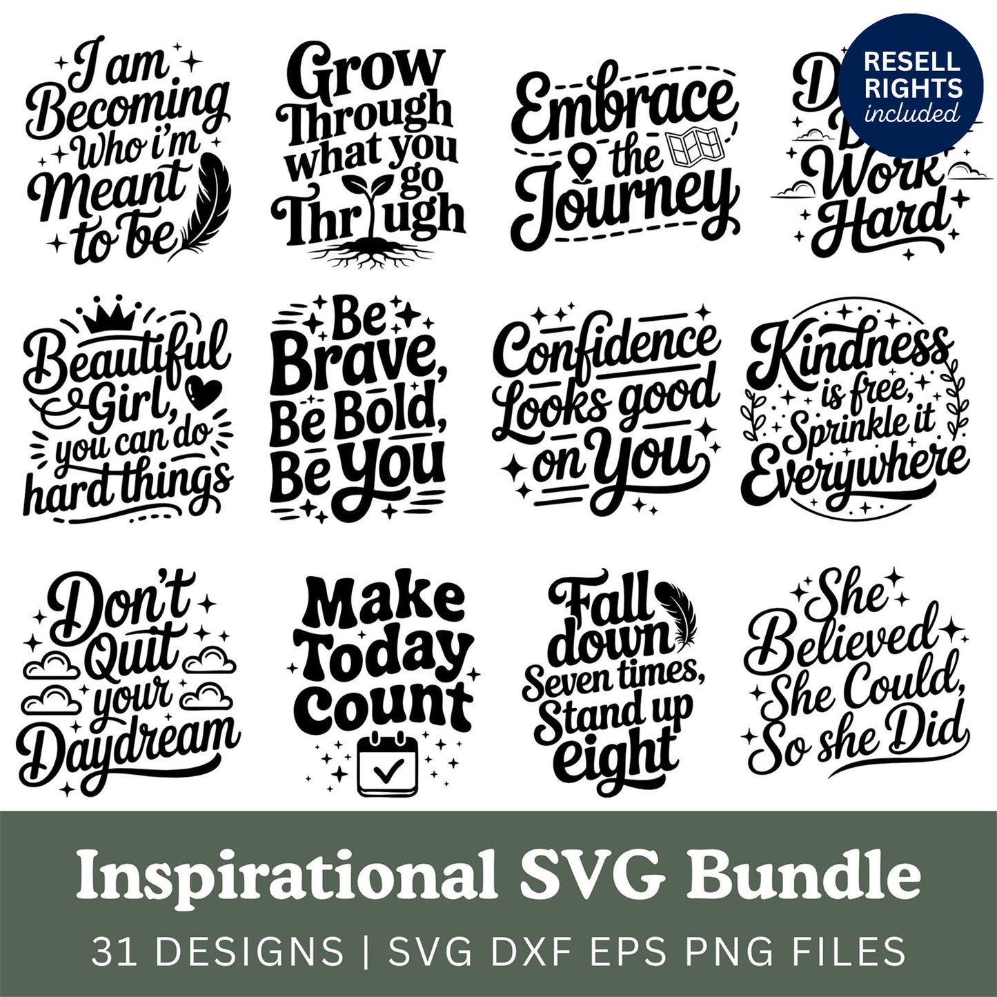 Inspirational SVG Bundle | Resell Rights Included