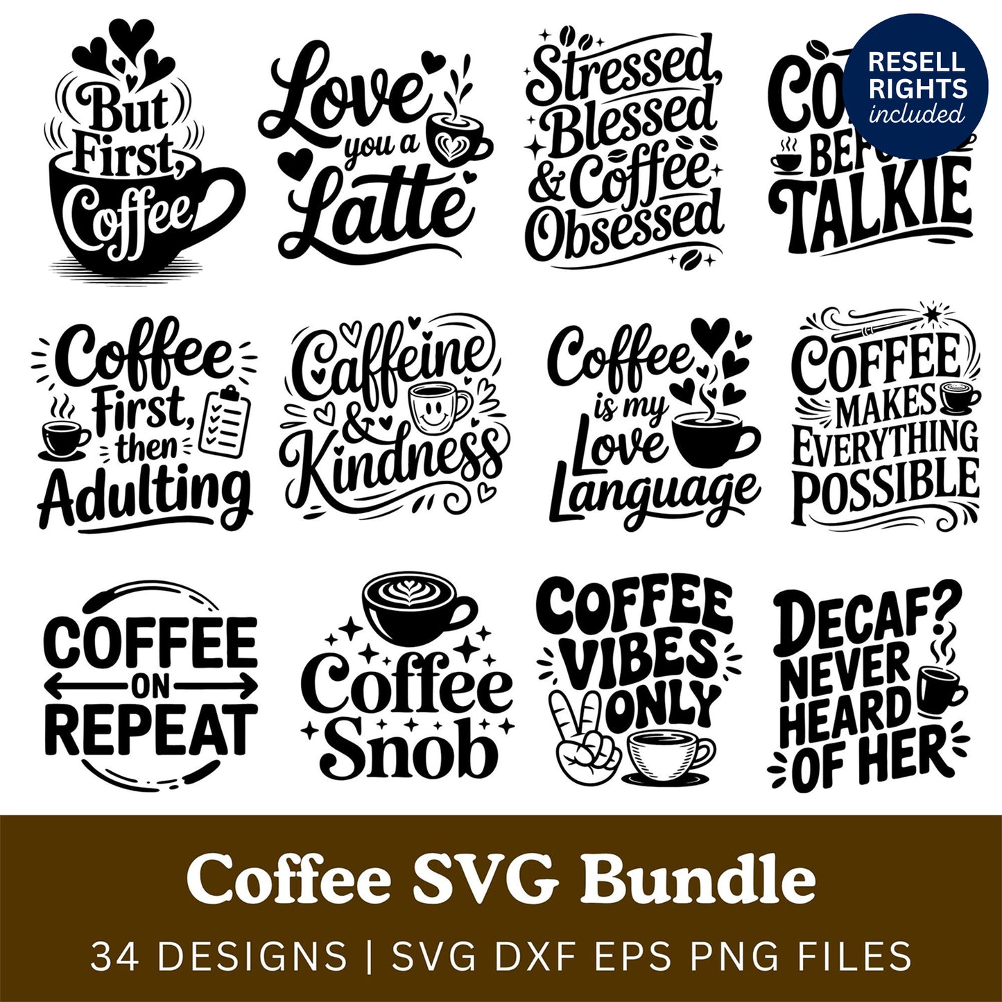 Coffee SVG Bundle | Resell Rights Included