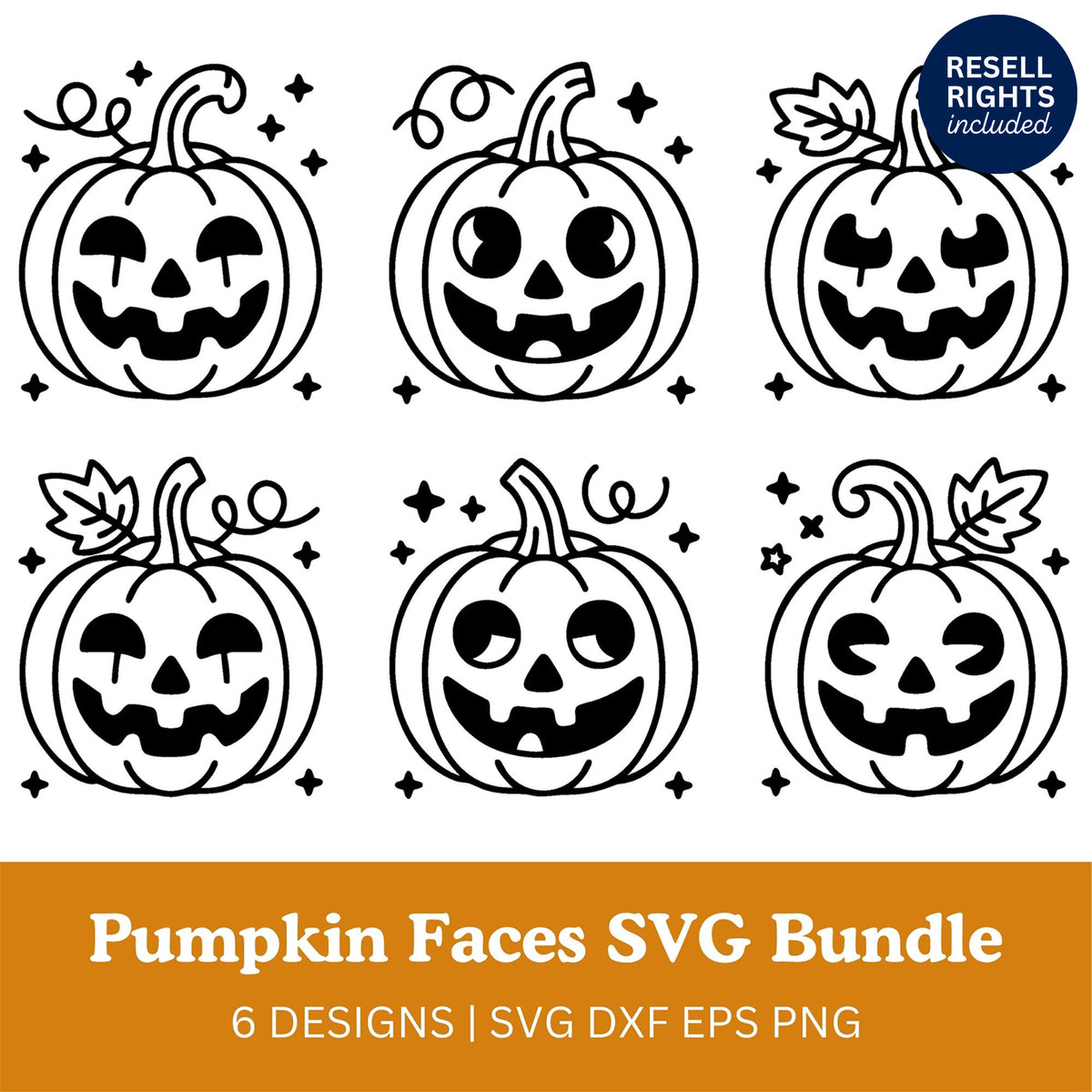 Pumpkin Faces SVG Bundle