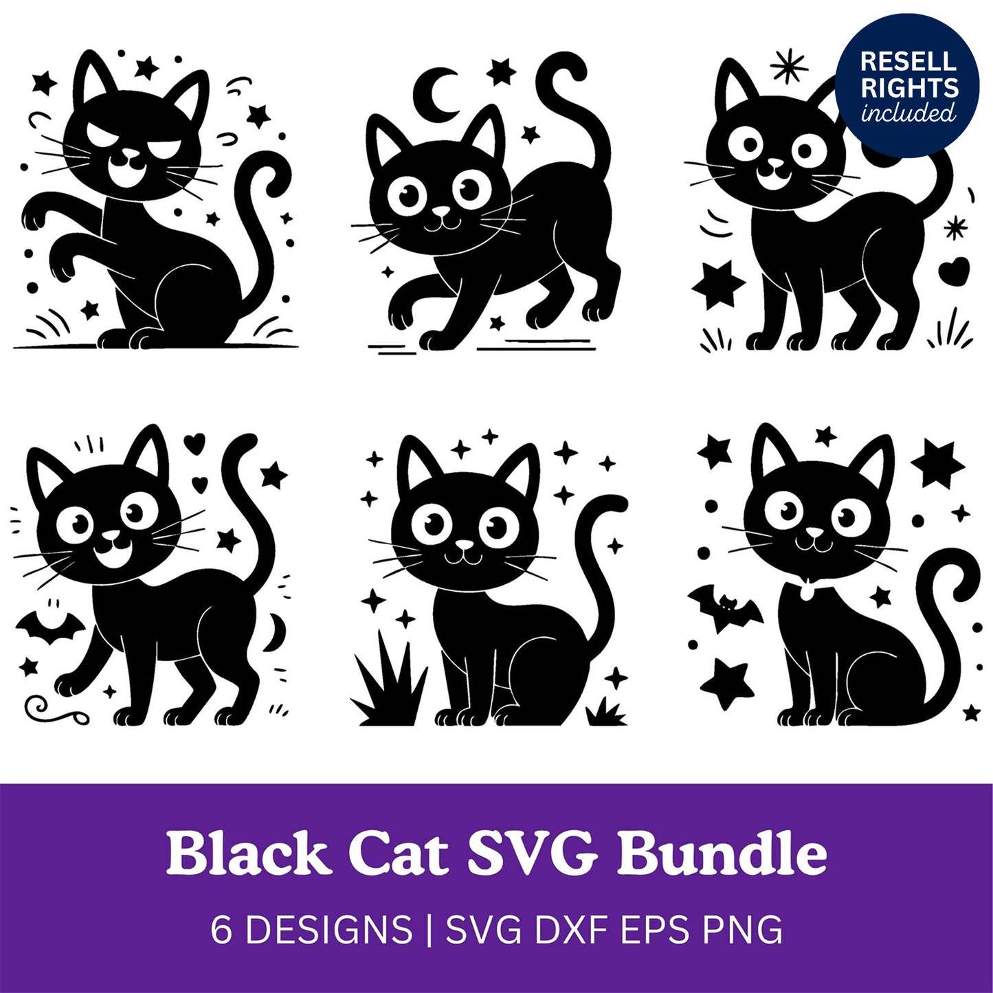 Black Cat SVG Bundle | Resell Rights Included
