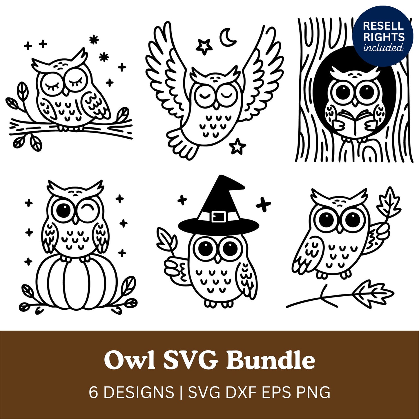 Owl SVG Bundle | Resell Rights Included