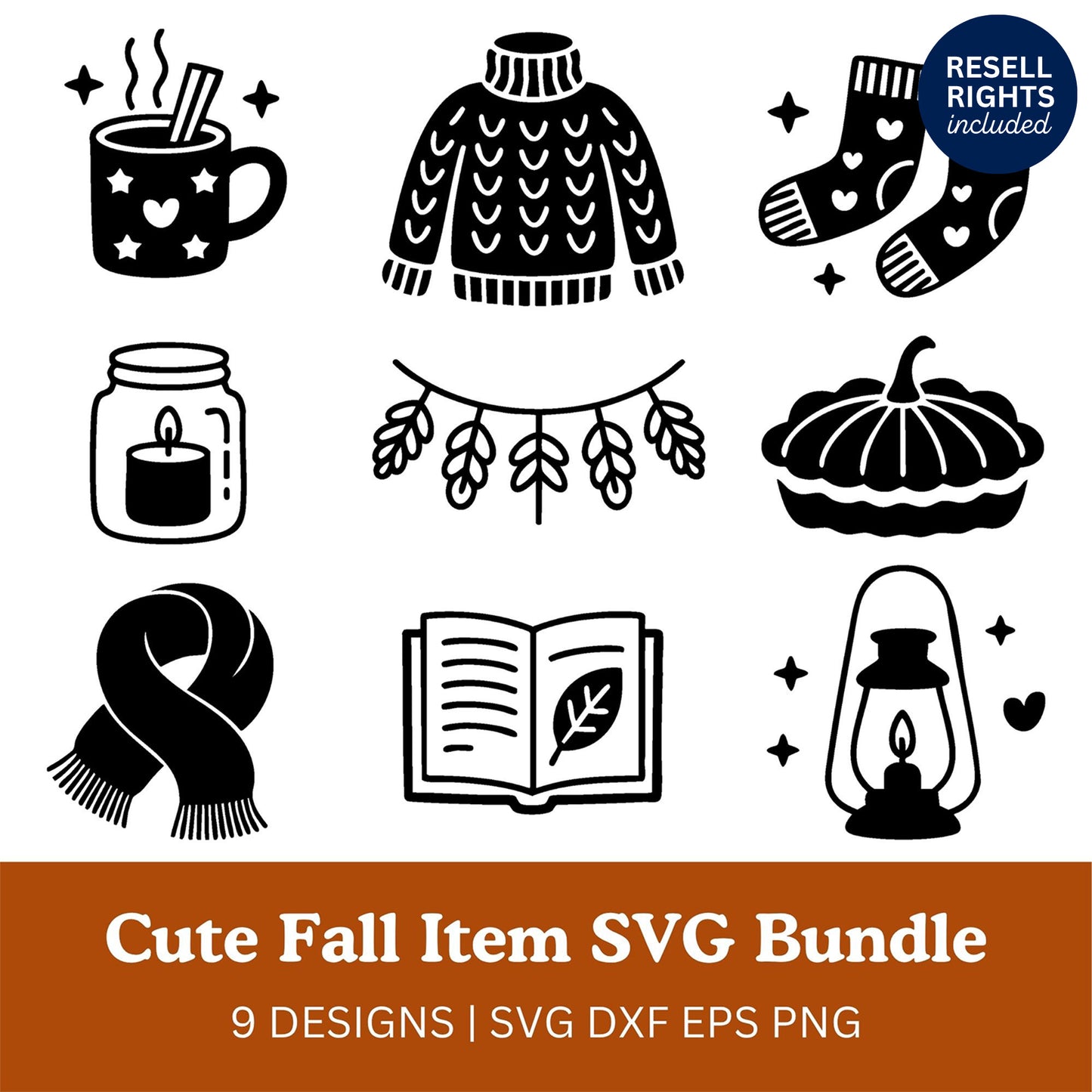 Cute Fall Item SVG Bundle | Resell Rights Included