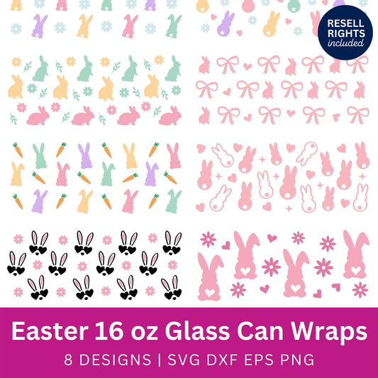 Easter Glass Wraps SVG Bundle | Resell Rights Included