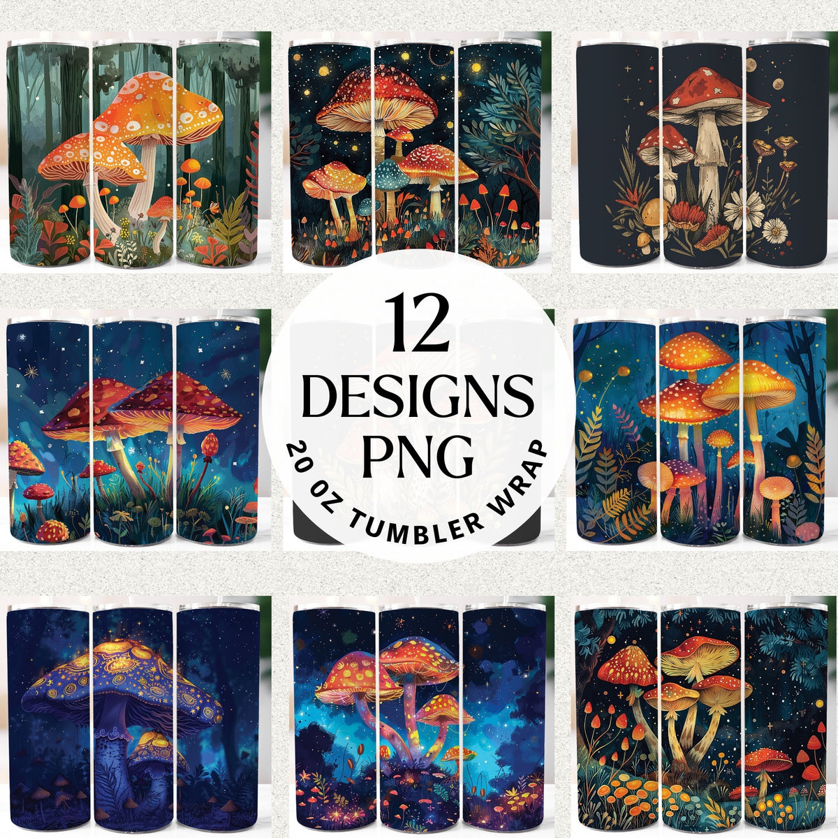 Mushroom 20 oz Tumbler Bundle