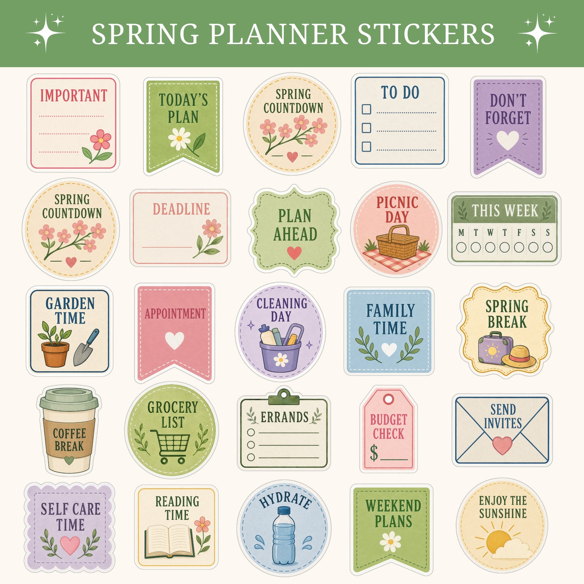 Spring Planner Stickers