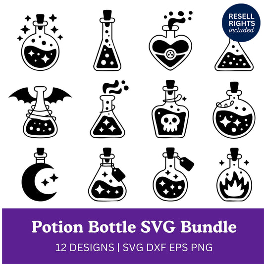 Potion Bottle SVG Bundle | Resell Rights Included