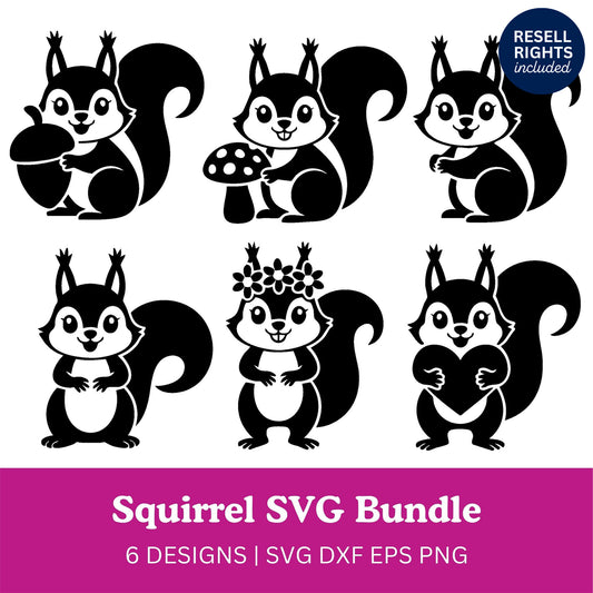 Squirrel SVG Bundle | Resell Rights Included