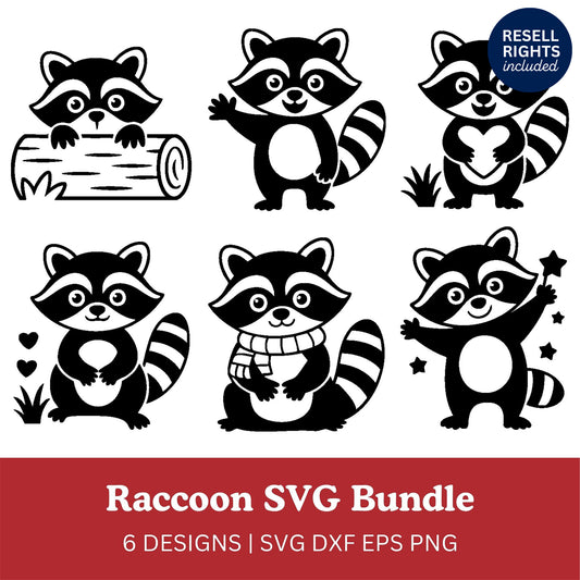 Raccoon SVG Bundle | Resell Rights Included