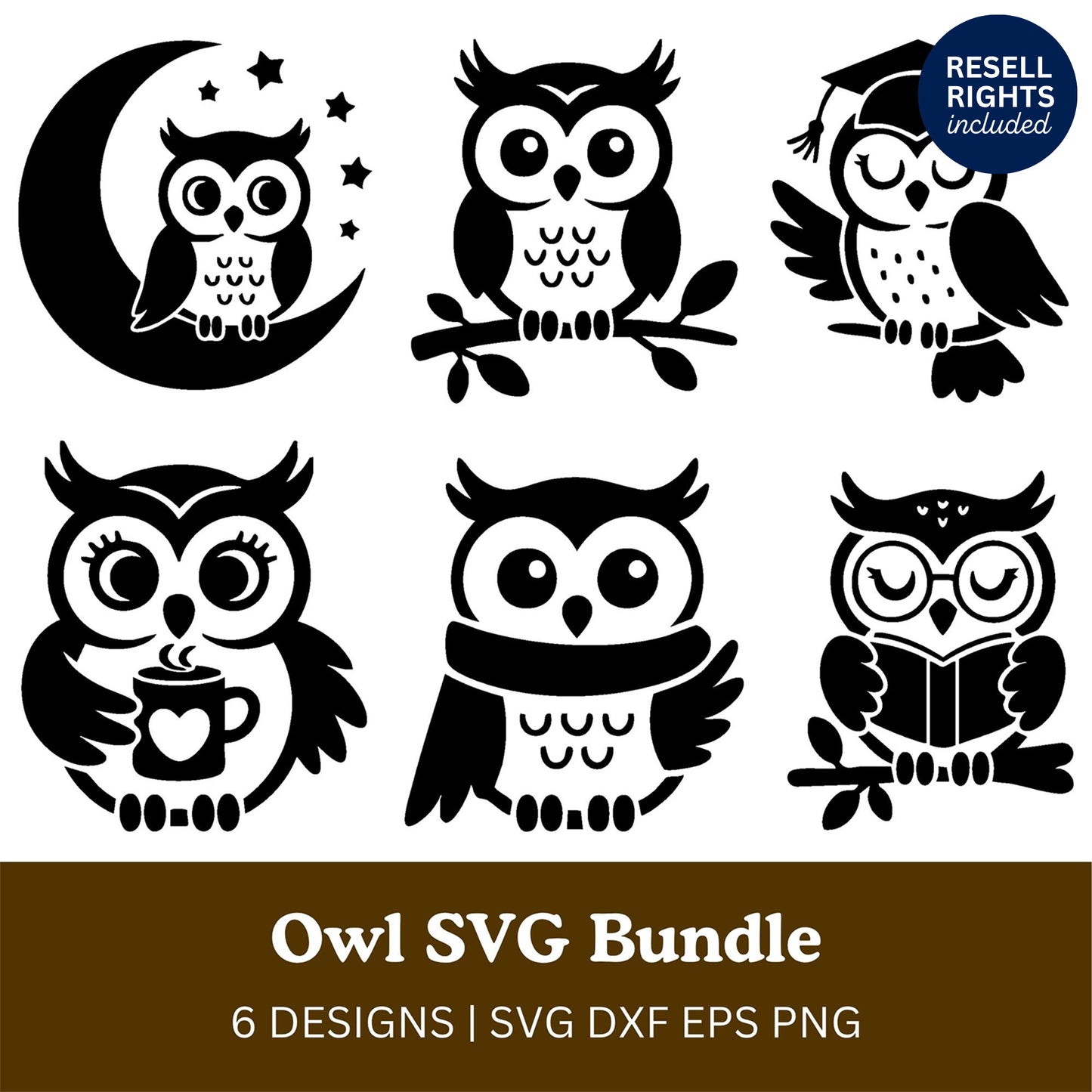 Owl SVG Bundle | Resell Rights Included