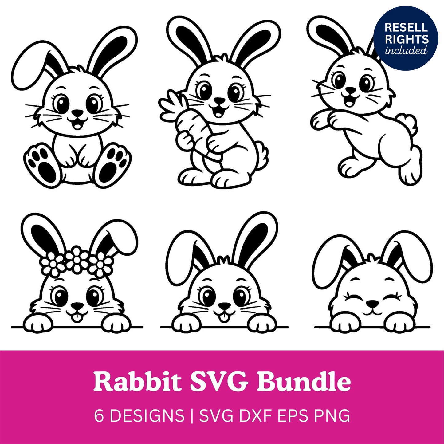 Rabbit SVG Bundle | Resell Rights Included