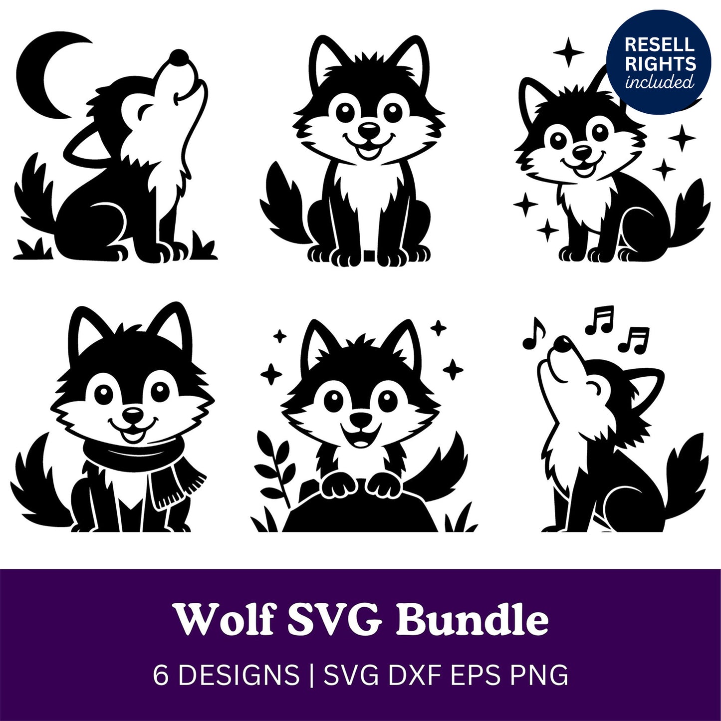 Wolf SVG Bundle | Resell Rights Included
