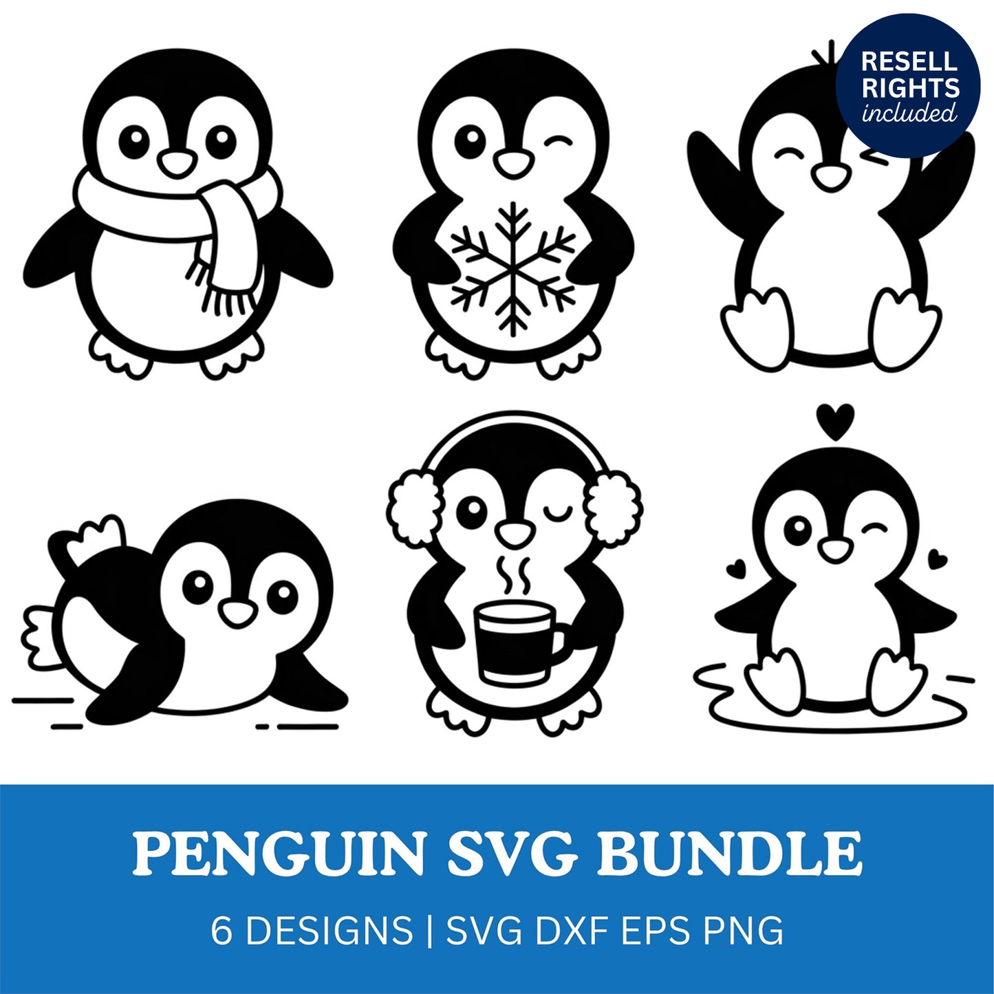 Penguin SVG Bundle | Resell Rights Included