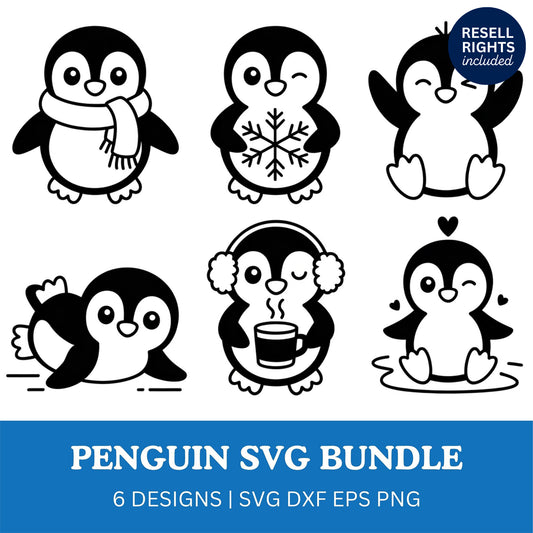 Penguin SVG Bundle | Resell Rights Included