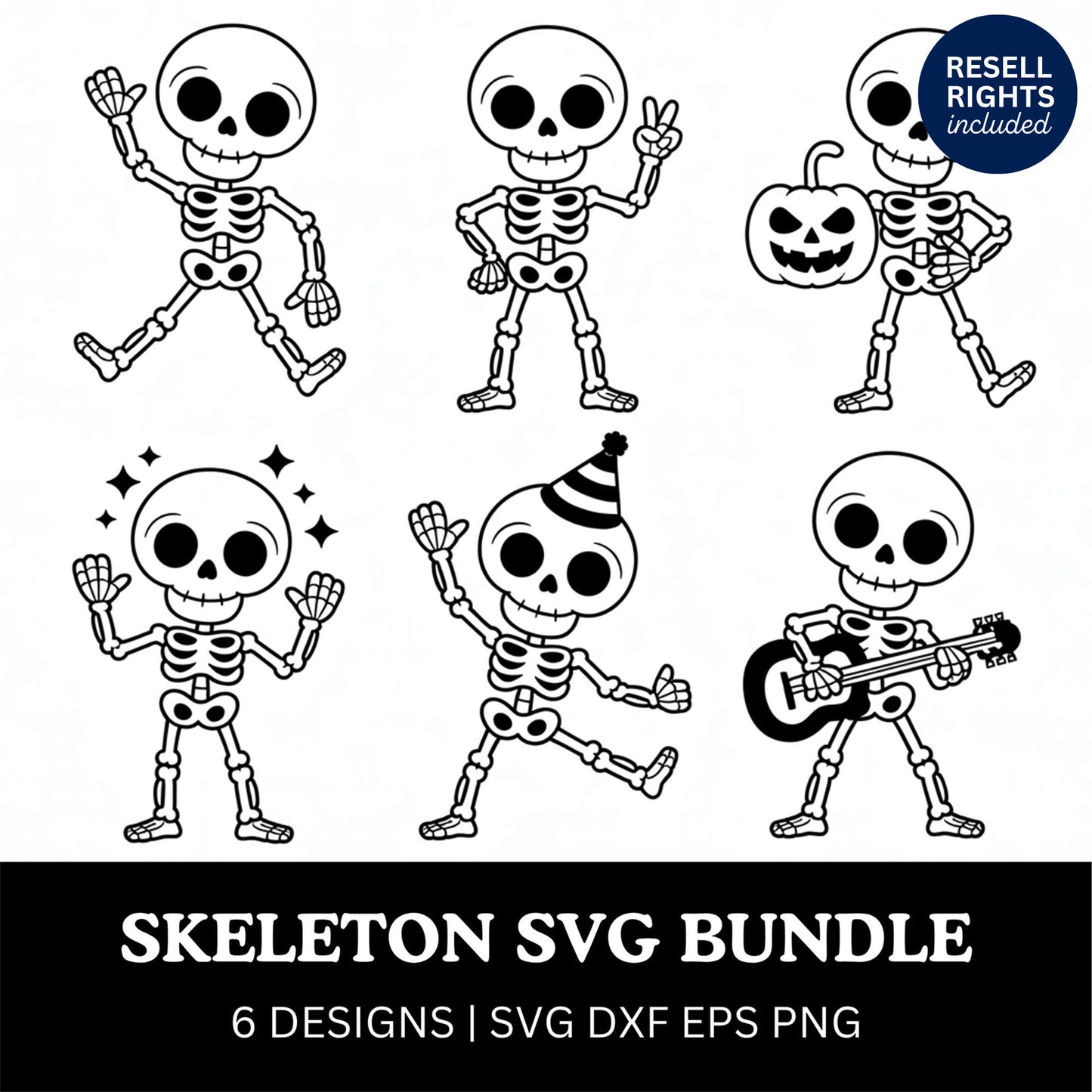 Skeleton SVG Bundle | Resell Rights Included