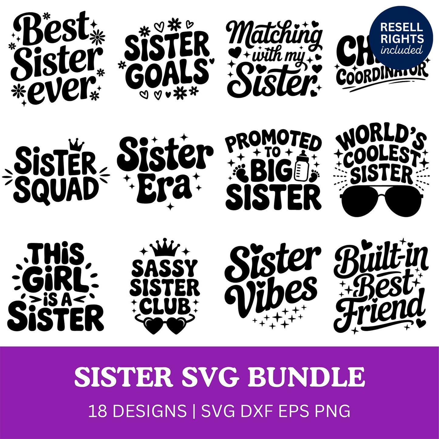 Sister SVG Bundle | Resell Rights Included