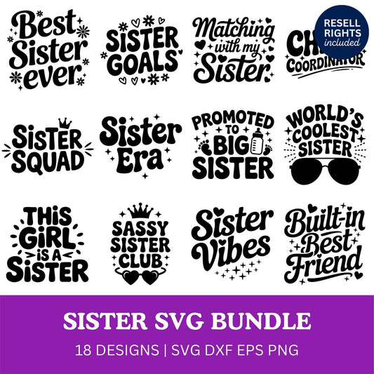 Sister SVG Bundle | Resell Rights Included