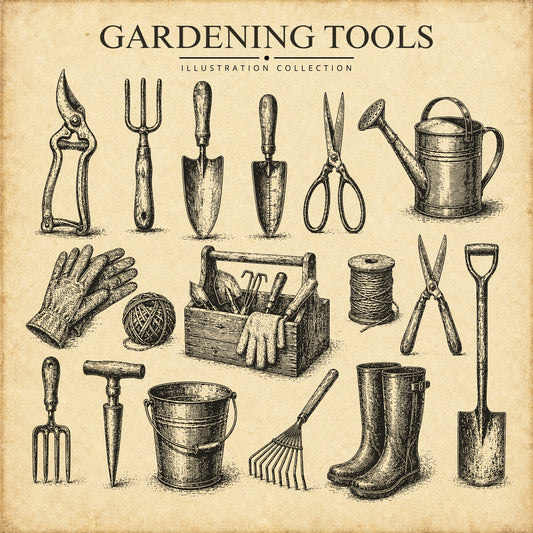 Gardening Tools Illustration Collection