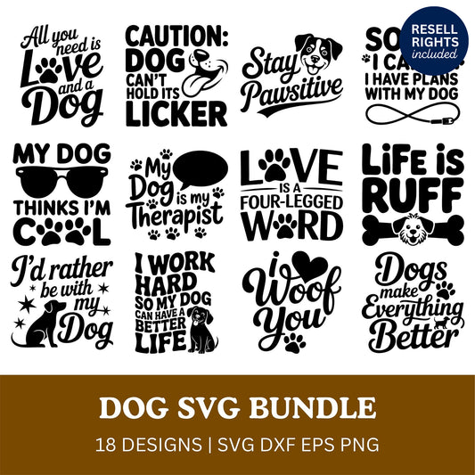 Dog SVG Bundle | Resell Rights Included
