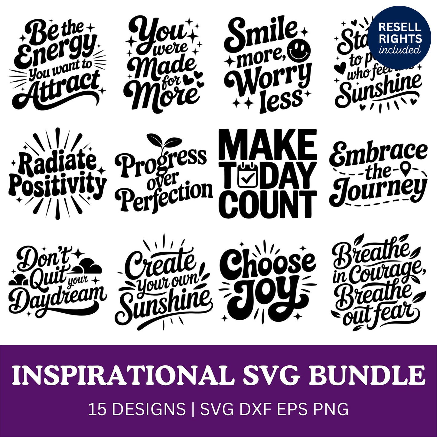 Inspirational SVG Bundle | Resell Rights Included
