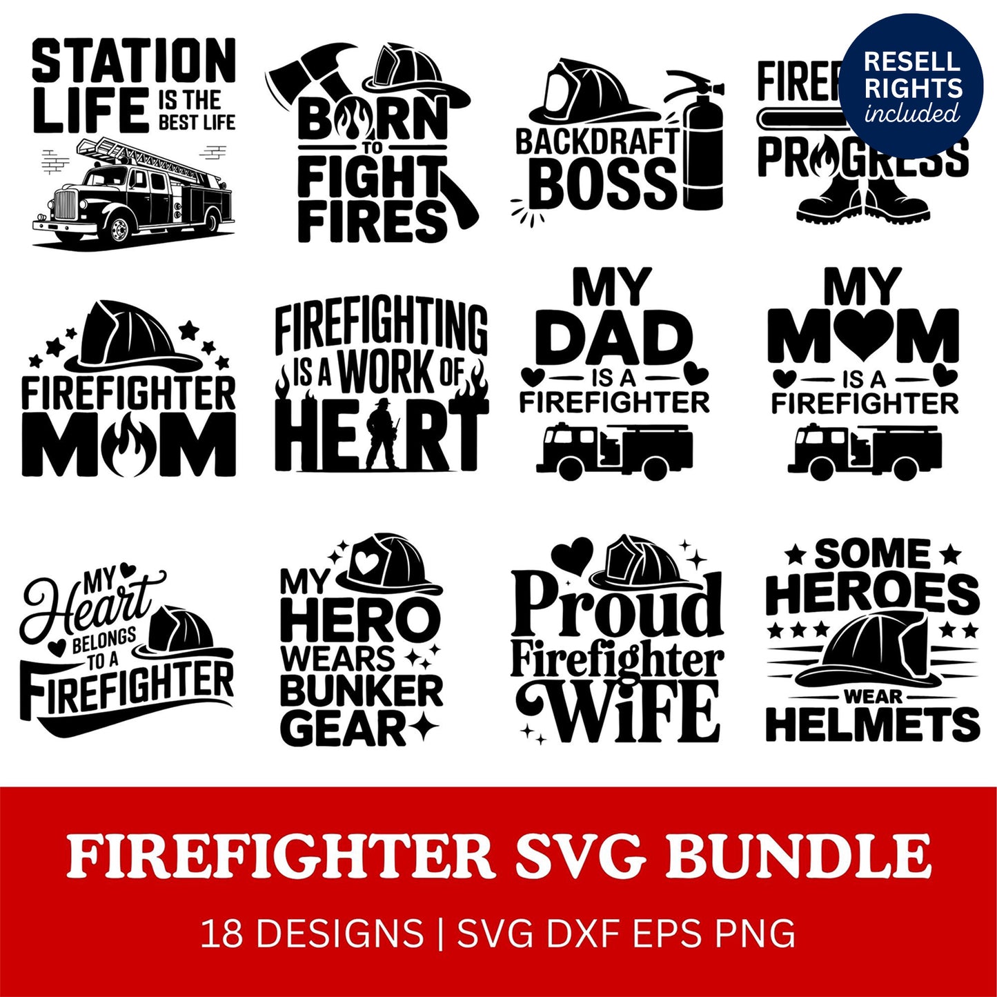 Firefighter SVG Bundle | Resell Rights Included