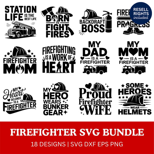 Firefighter SVG Bundle | Resell Rights Included