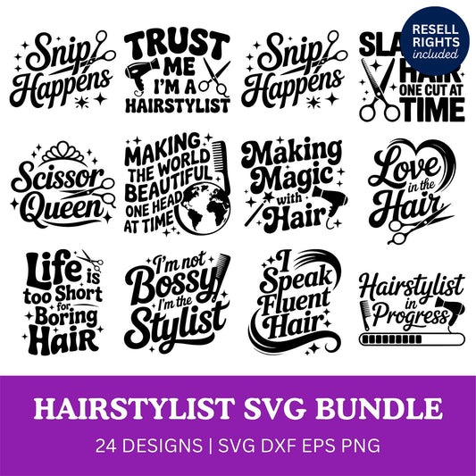 Hairstylist SVG Bundle | Resell Rights Included