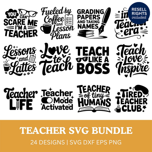 Teacher SVG Bundle | Resell Rights Included