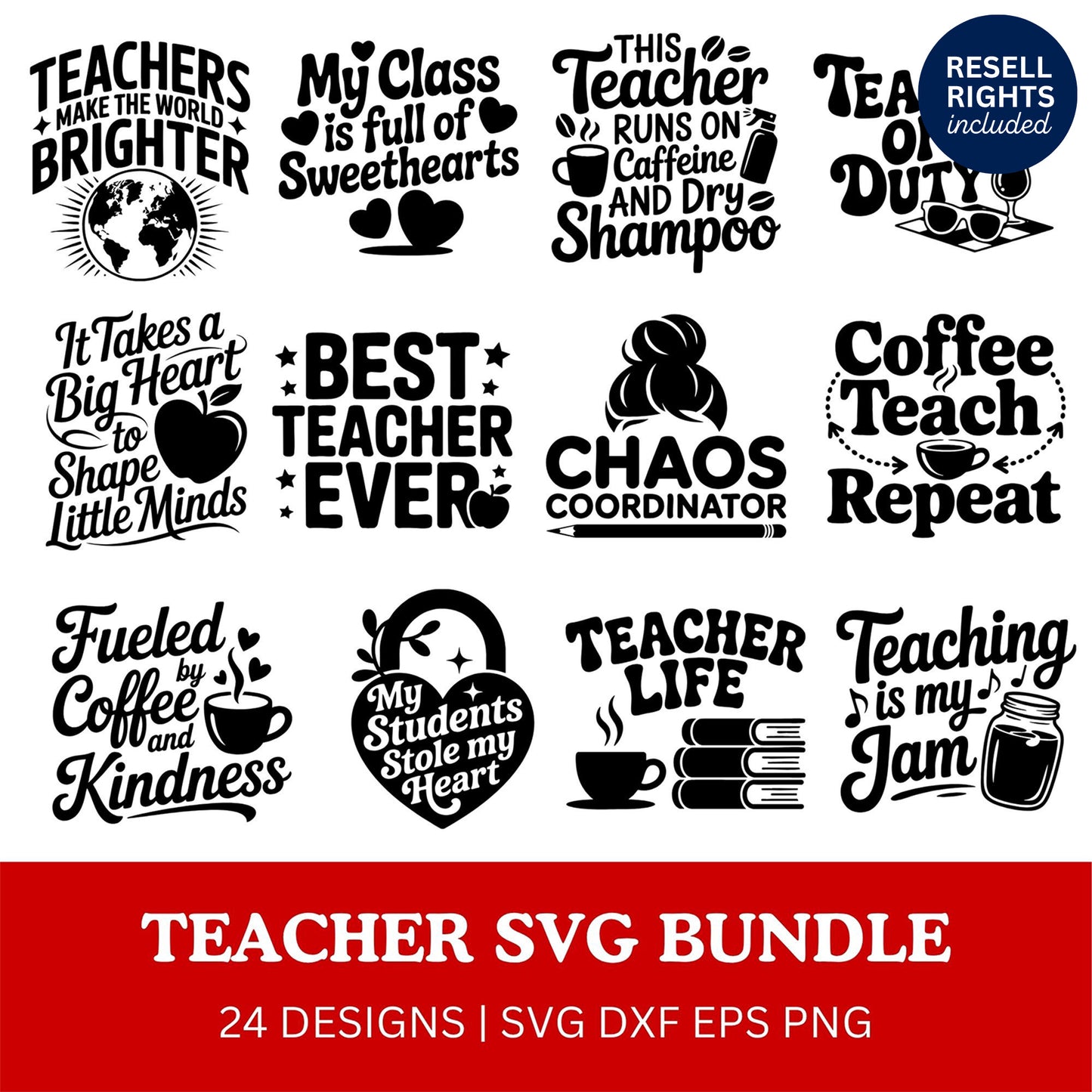 Teacher SVG Bundle | Resell Rights Included