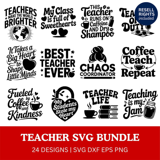 Teacher SVG Bundle | Resell Rights Included