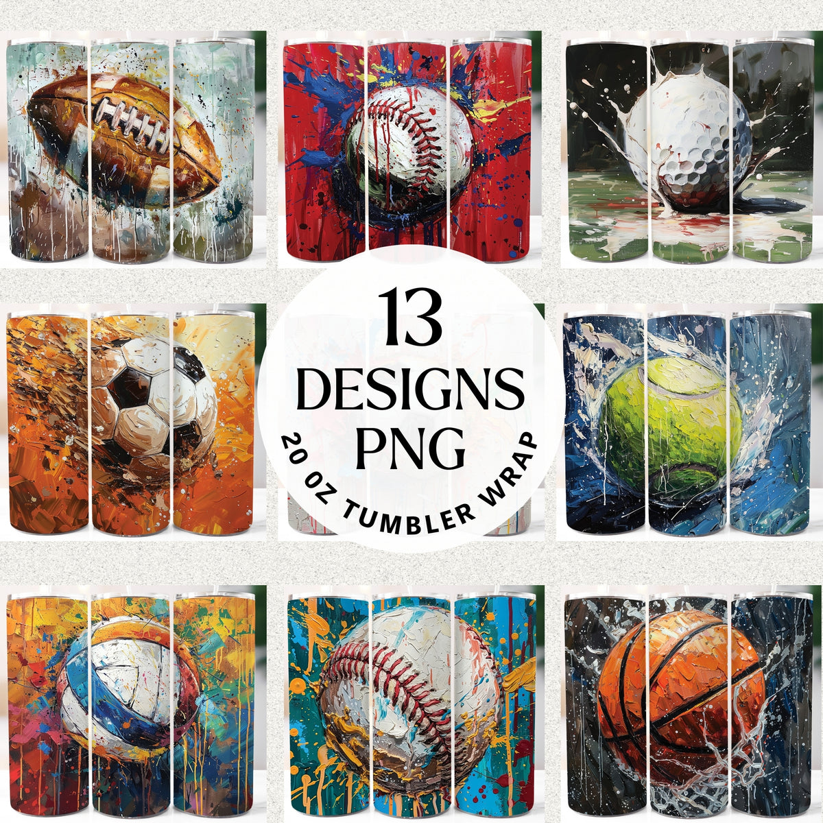 Sports 20 oz Tumbler Wrap Bundle