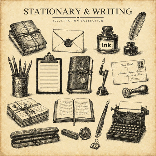Stationary & Writing Illustration Collection