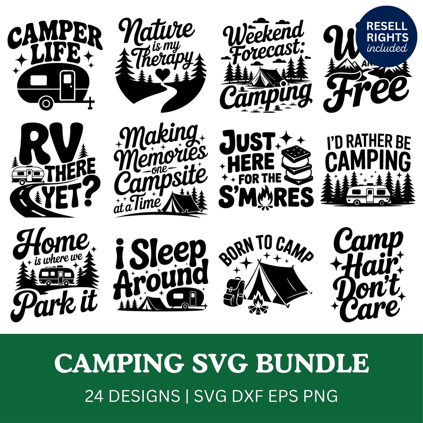 Camping SVG Bundle | Resell Rights Included