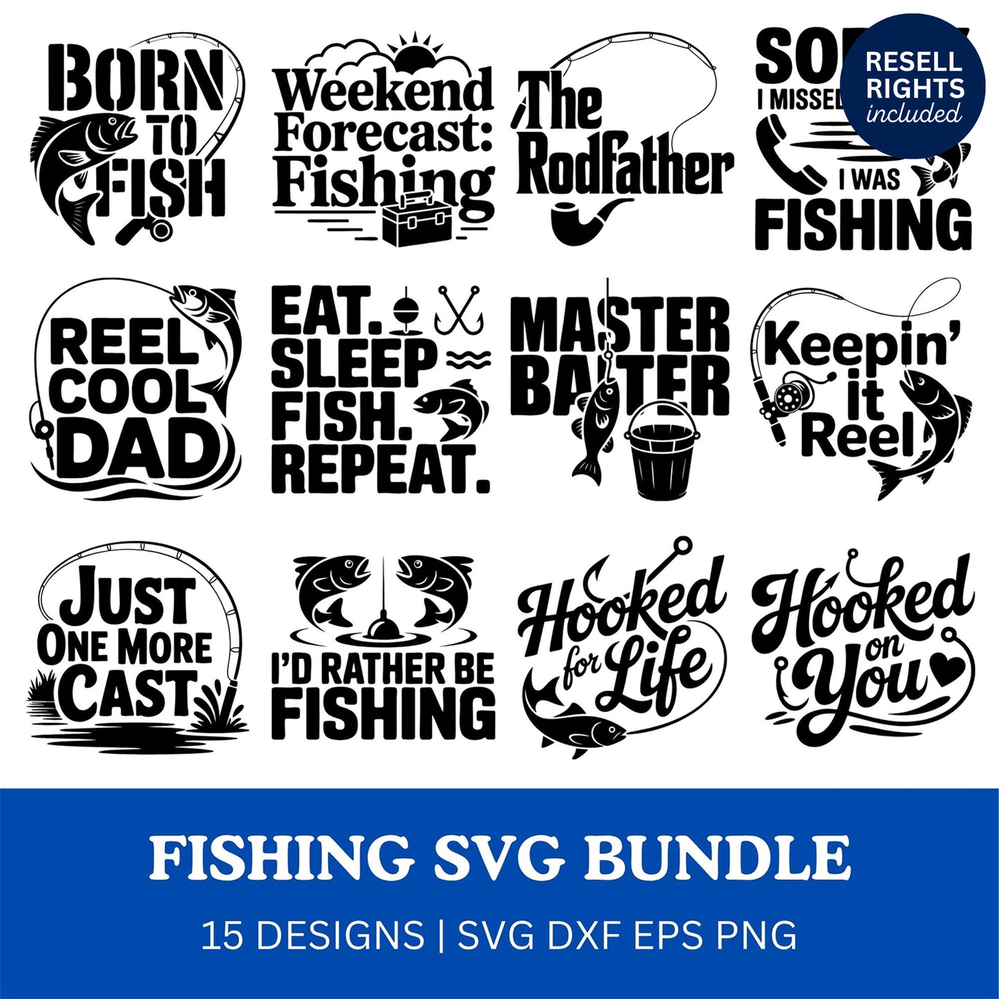 Fishing SVG Bundle | Resell Rights Included