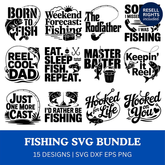 Fishing SVG Bundle | Resell Rights Included