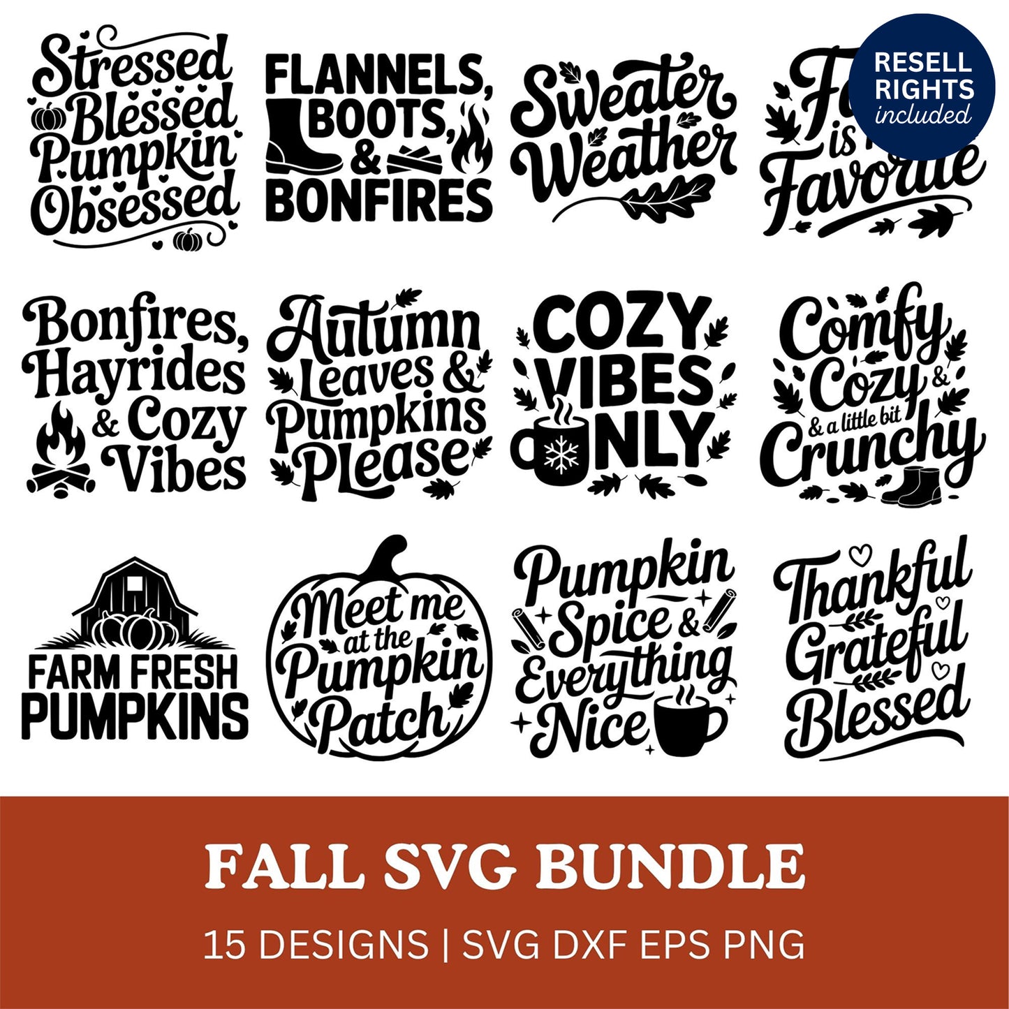 Fall SVG Bundle | Resell Rights Included