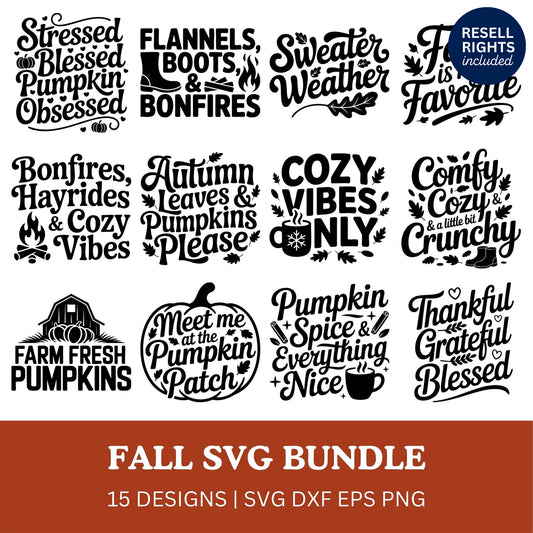 Fall SVG Bundle | Resell Rights Included