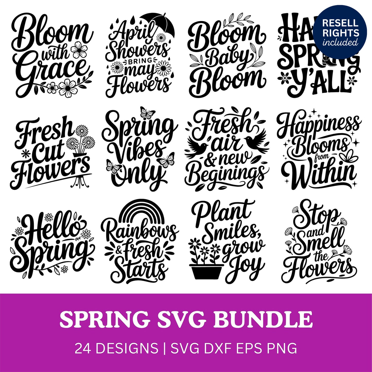 Spring SVG Bundle | Resell Rights Included