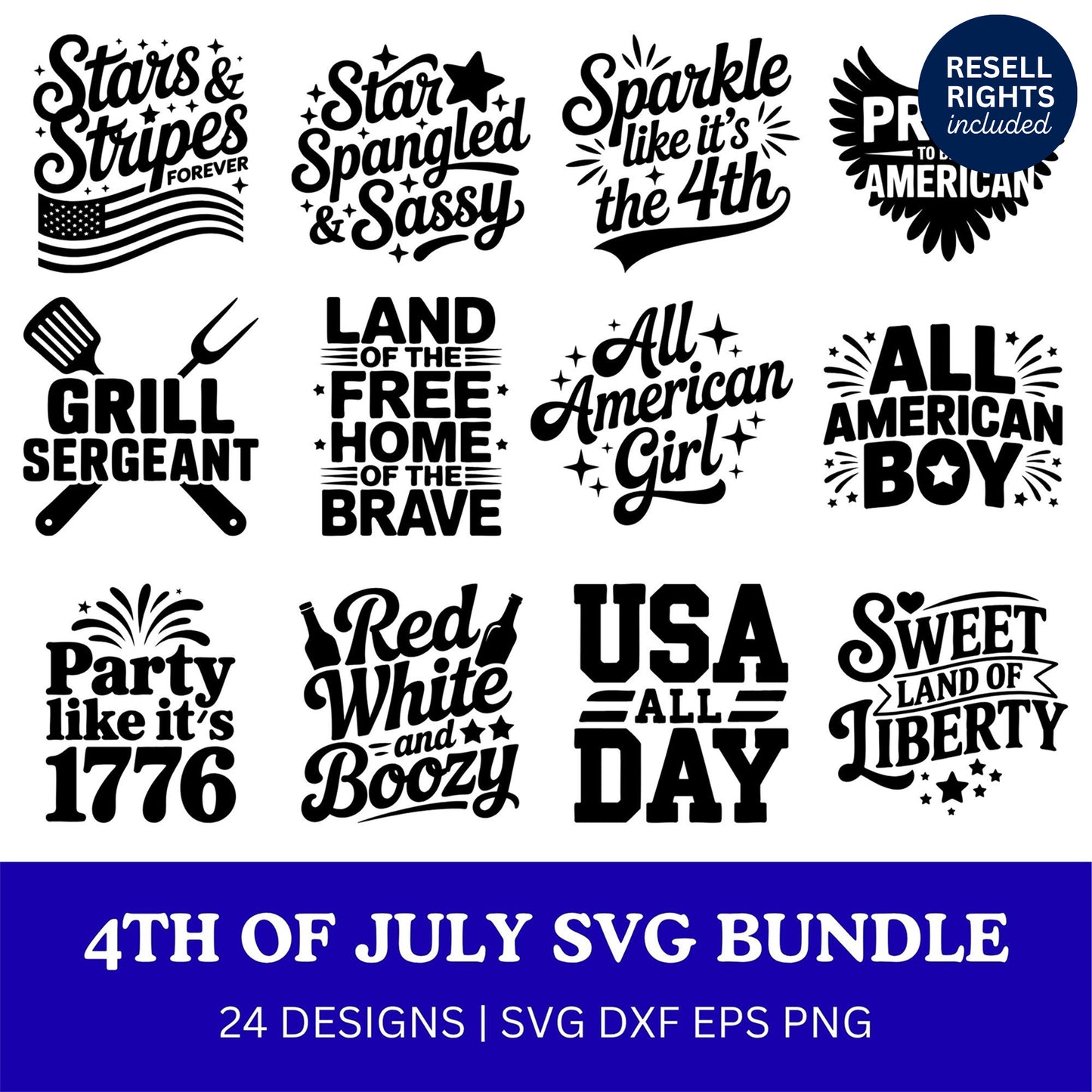 4th of July SVG Bundle | Resell Rights Included
