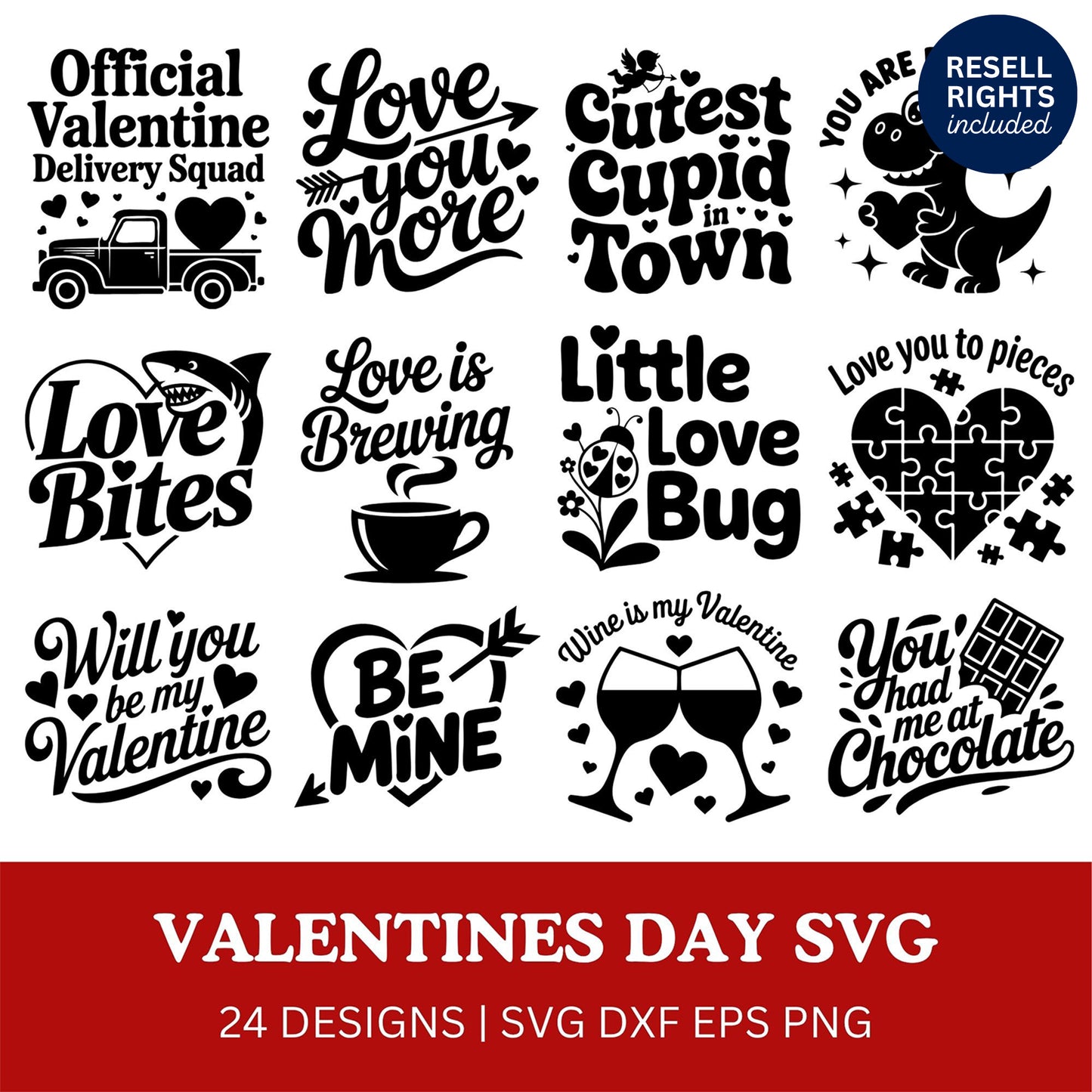 Valentines Day SVG Bundle | Resell Rights Included