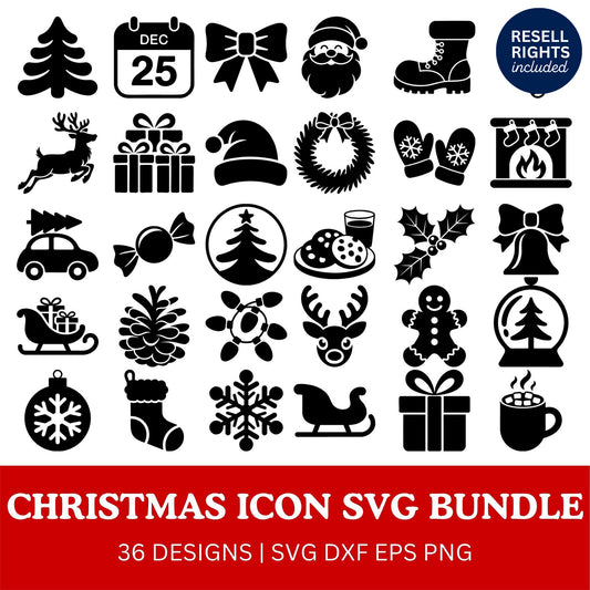 Christmas Icon SVG Bundle | Resell Rights Included
