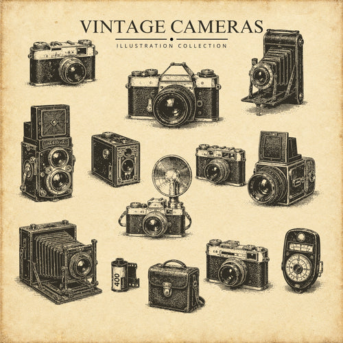 Vintage Cameras Illustration Collection