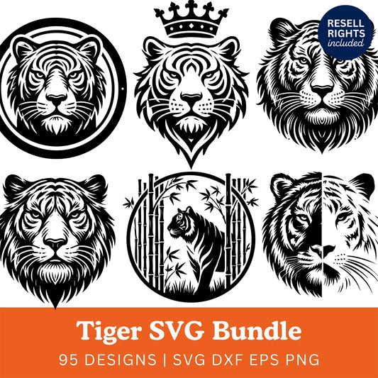 Tiger SVG Bundle with Resell Rights