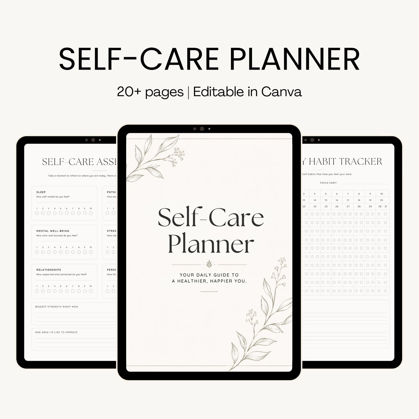 Minimalist Luxury Self-Care Planner