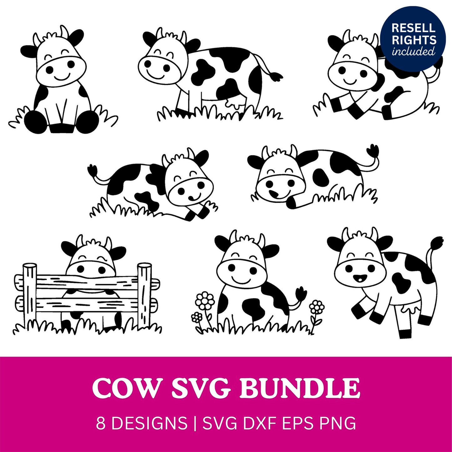 Cow SVG Bundle | Resell Rights Included